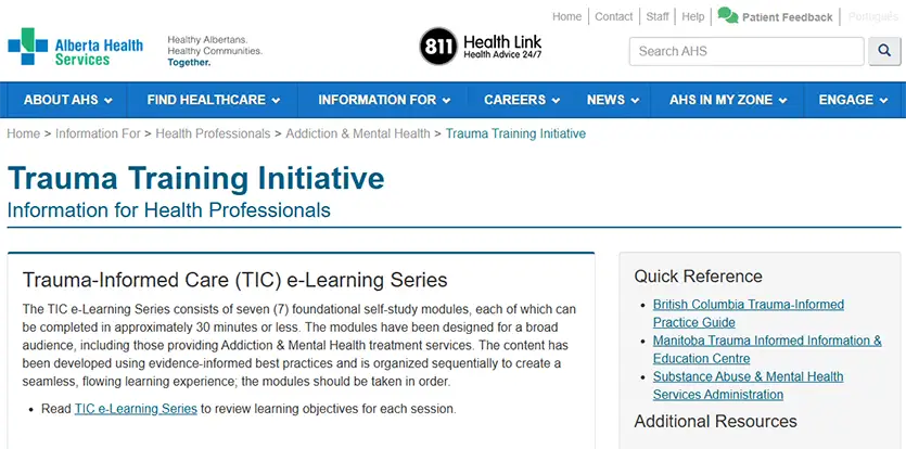 TRAUMA-INFORMED CARE (TIC) E-LEARNING SERIES Image