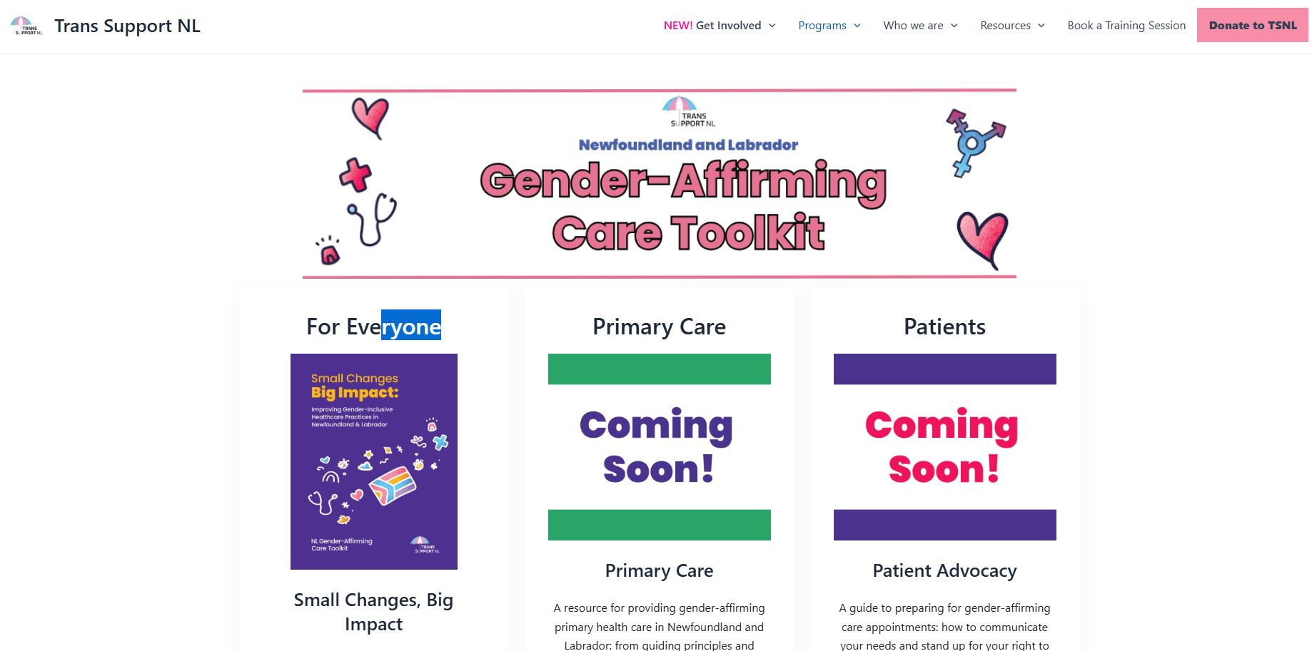 TSNL GENDER AFFIRMING CARE TOOLKIT Image
